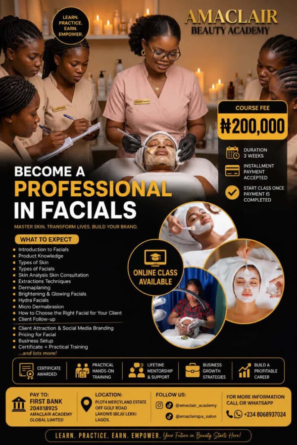 facial spa treatment training