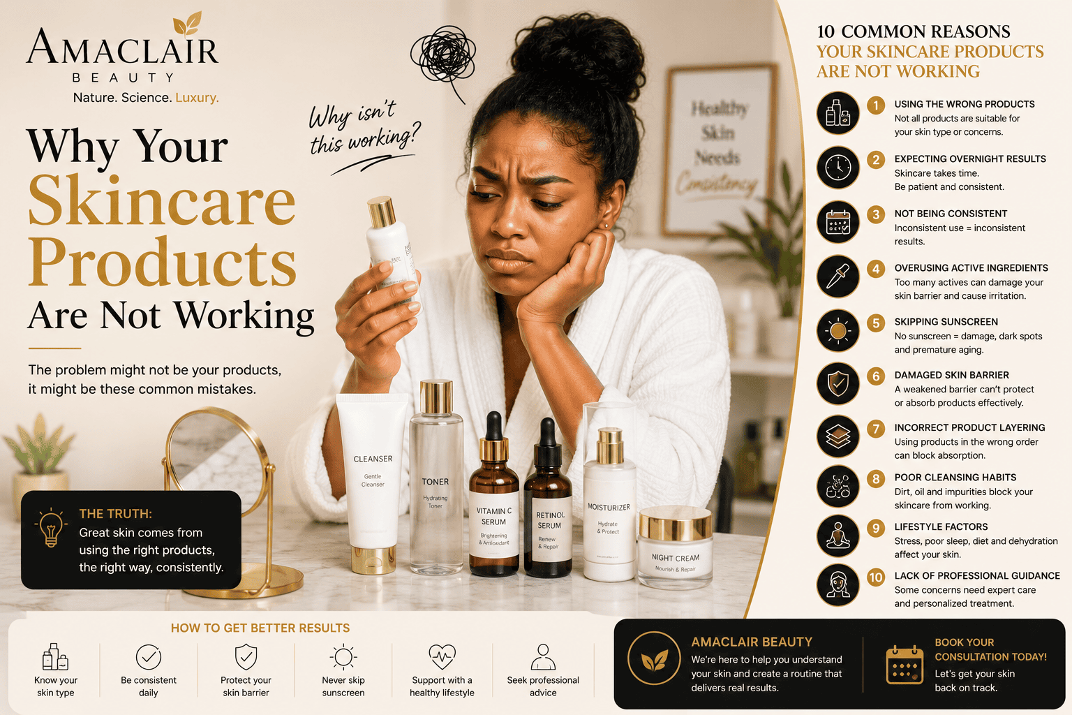 Why skincare products are not working